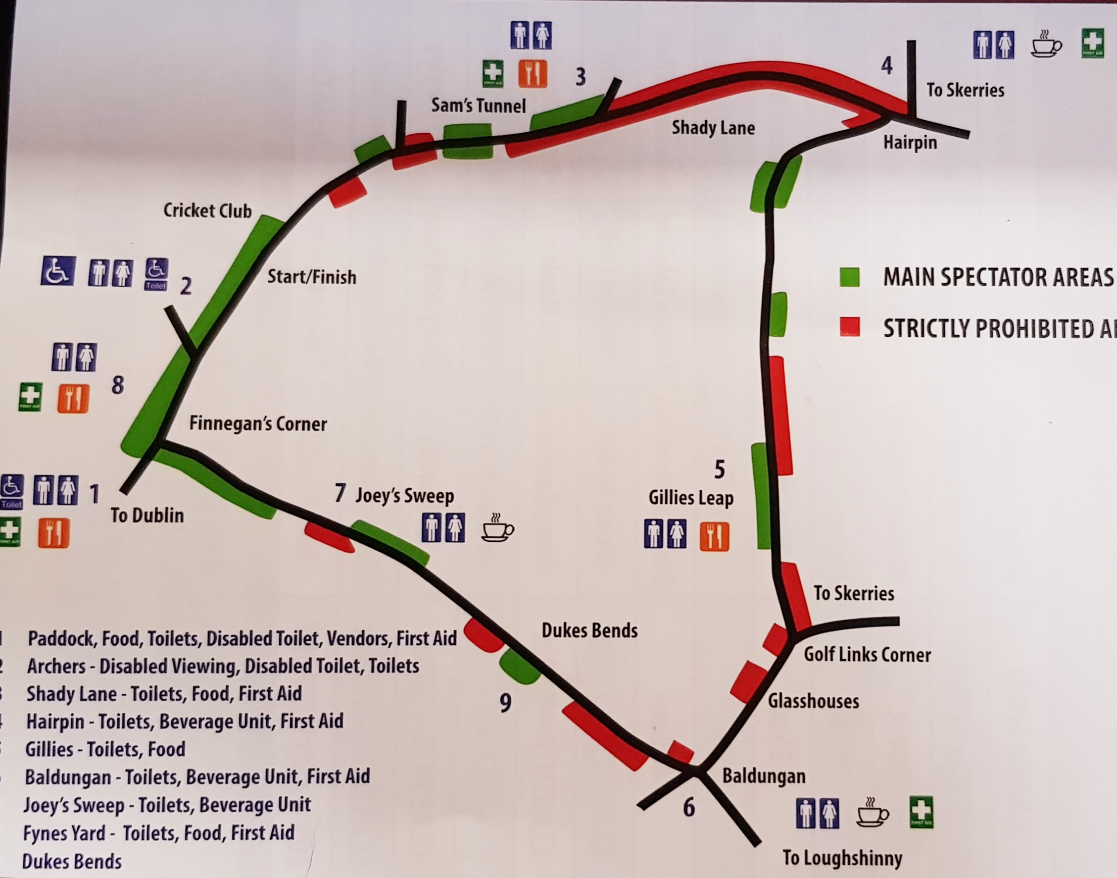 Skerries 100 Road Race Map 2019 Greenside Up